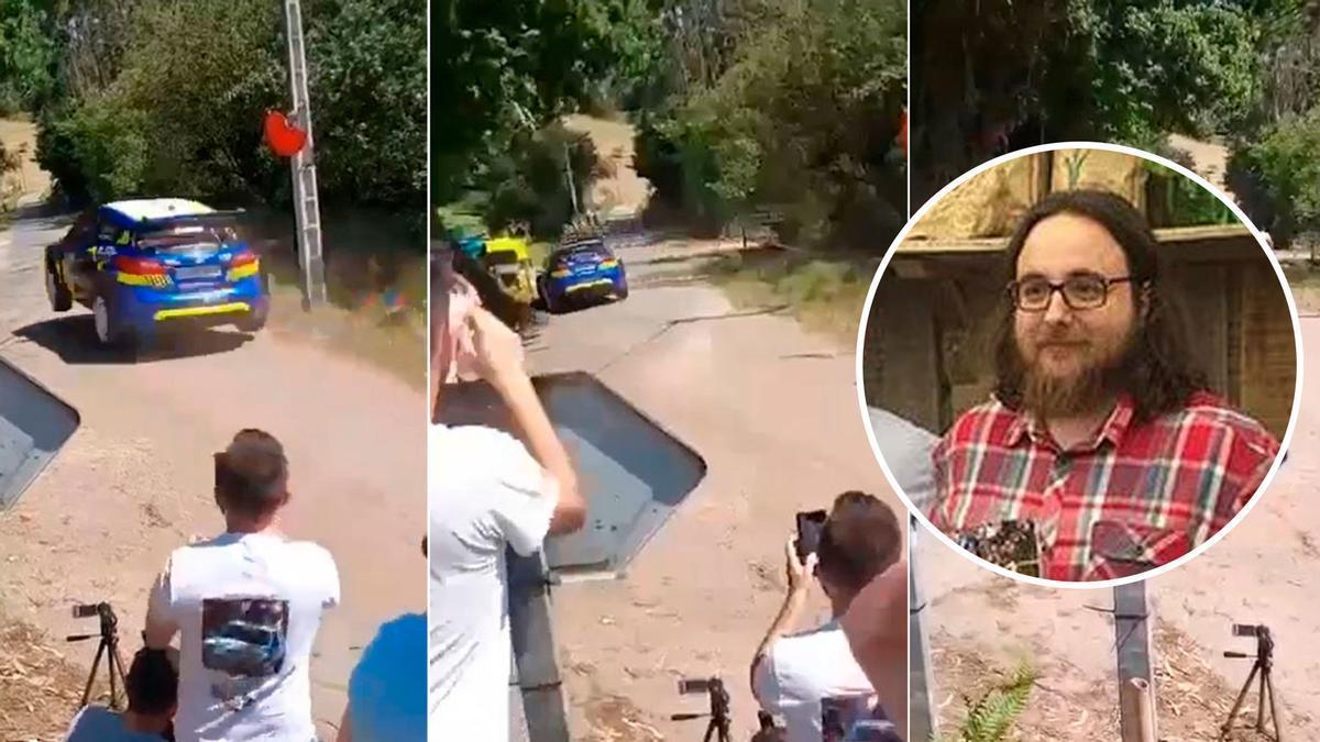 Varios momentos del suceso en el Rally Sprint Carreño. En el círculo, Jorge Villa.