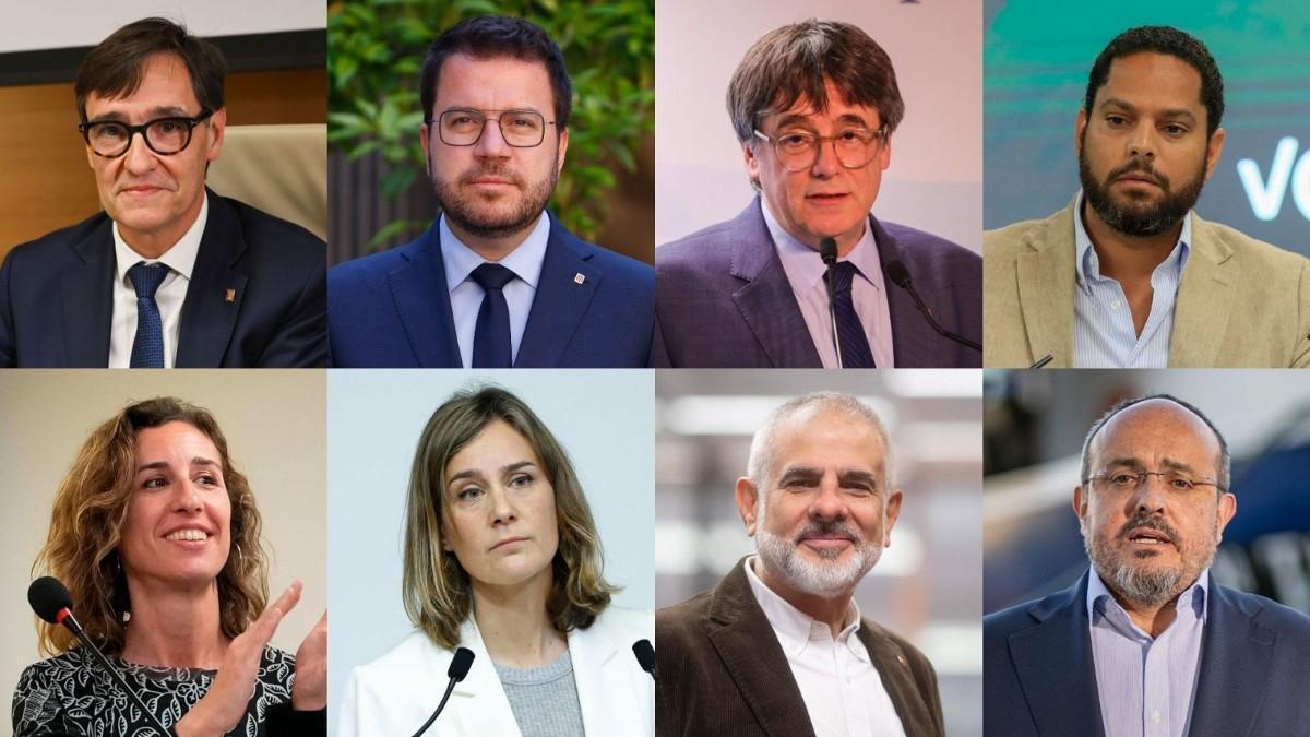 Los candidatos de los partidos mayoritarios en las elecciones catalanas.