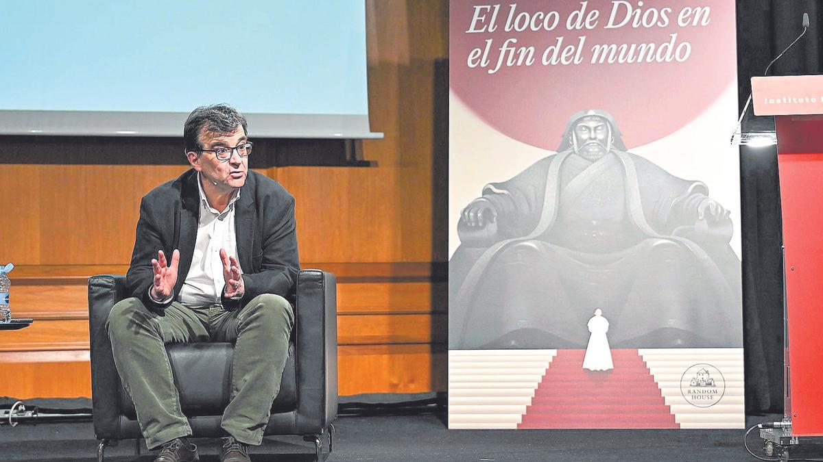 Javier Cercas en la presentación de su libro, el lunes en Madrid.