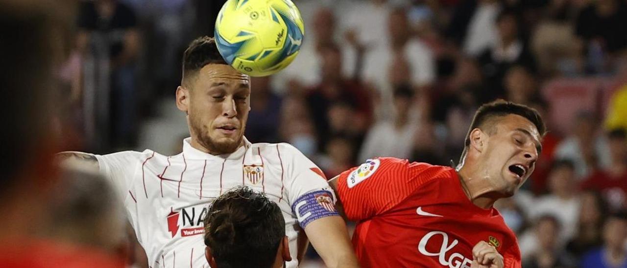 Ocampos y Valjent, en el Sevilla-Mallorca de este pasado miércoles