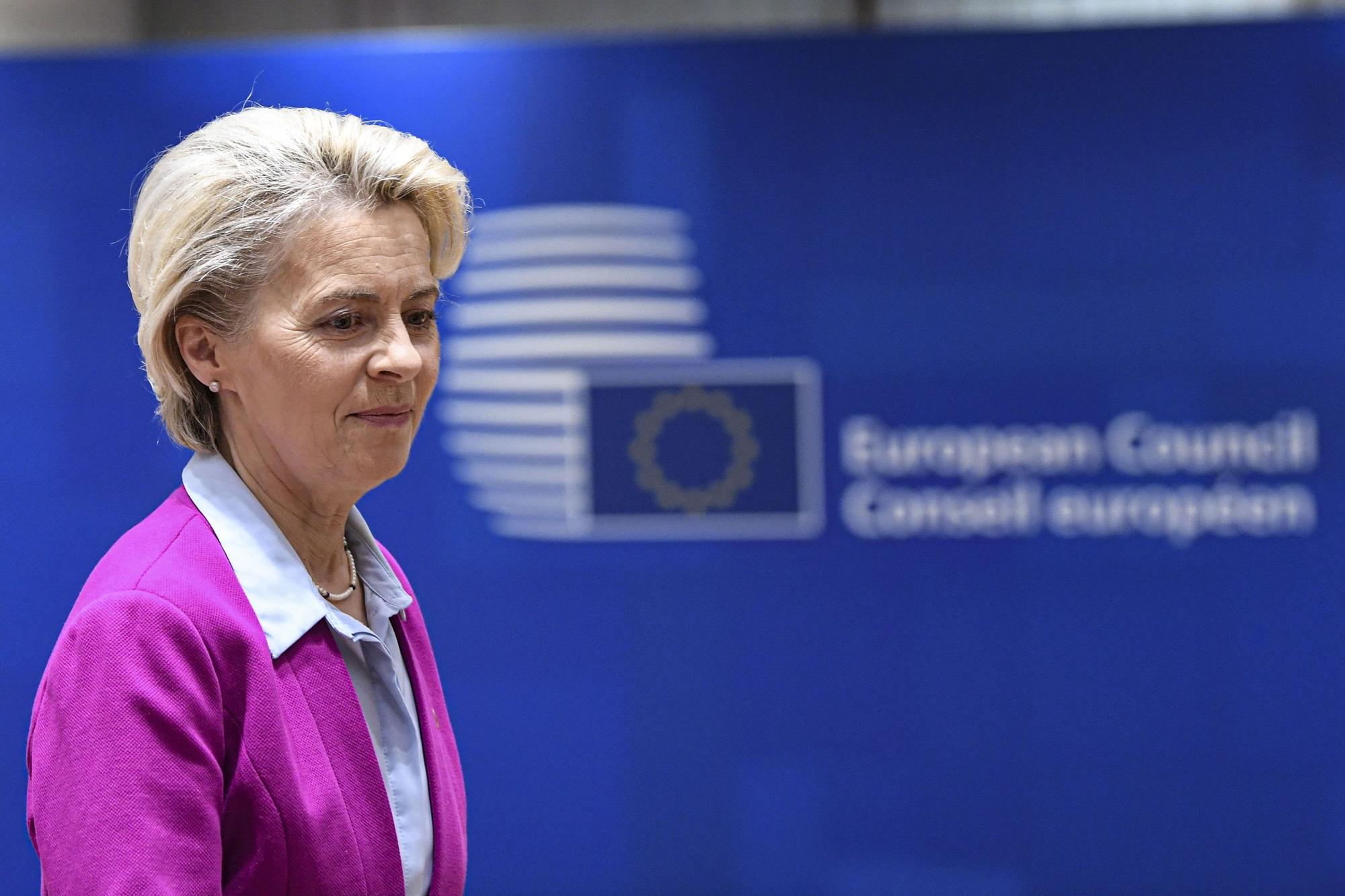 Ursula Von der Leyen al finalizar el Consejo Europeo.