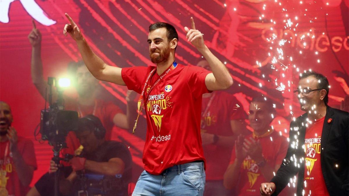 Claver en la celebración del Mundial de baloncesto