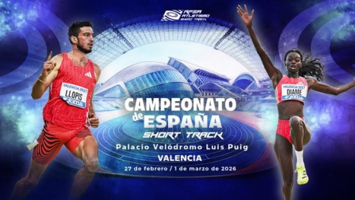 Cartel del Campeonato de España Atletismo Short Track.
