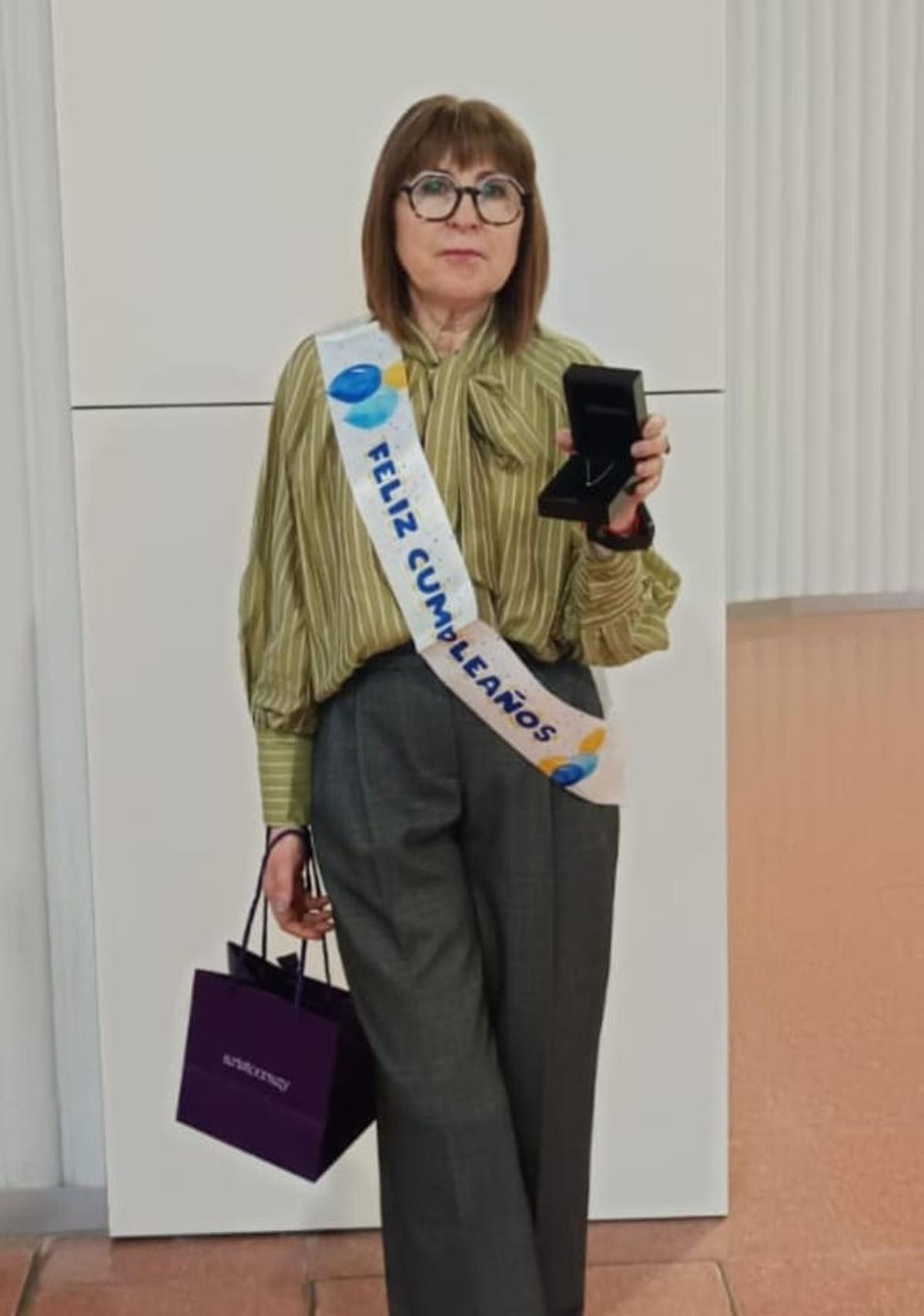 María Cristina Martínez Villaverde, el día de la celebración de su jubilación.