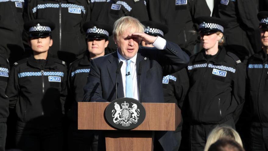 Boris Johnson durante su discurso en West Yorkshire.