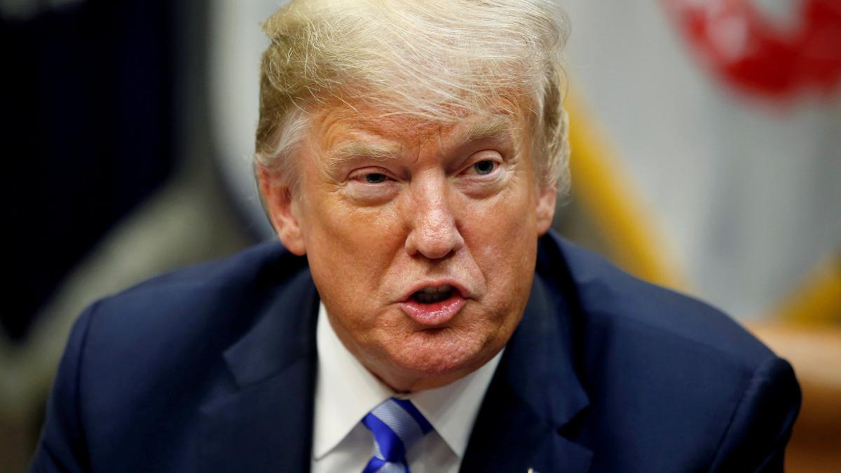 U.S. President Donald Trump holds a meeting with Republican House and Senate leadership in the Roosevelt Room at the White House in Washington, D.C.