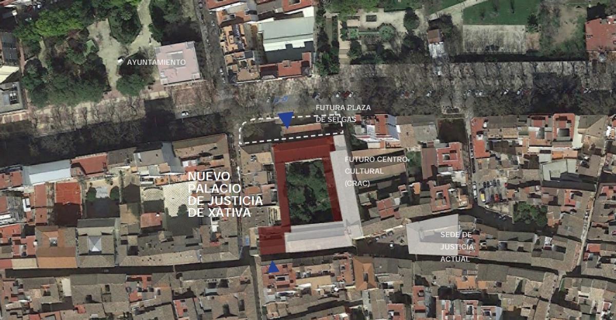 Ubicación de la sede judicial prevista en Santa Clara.