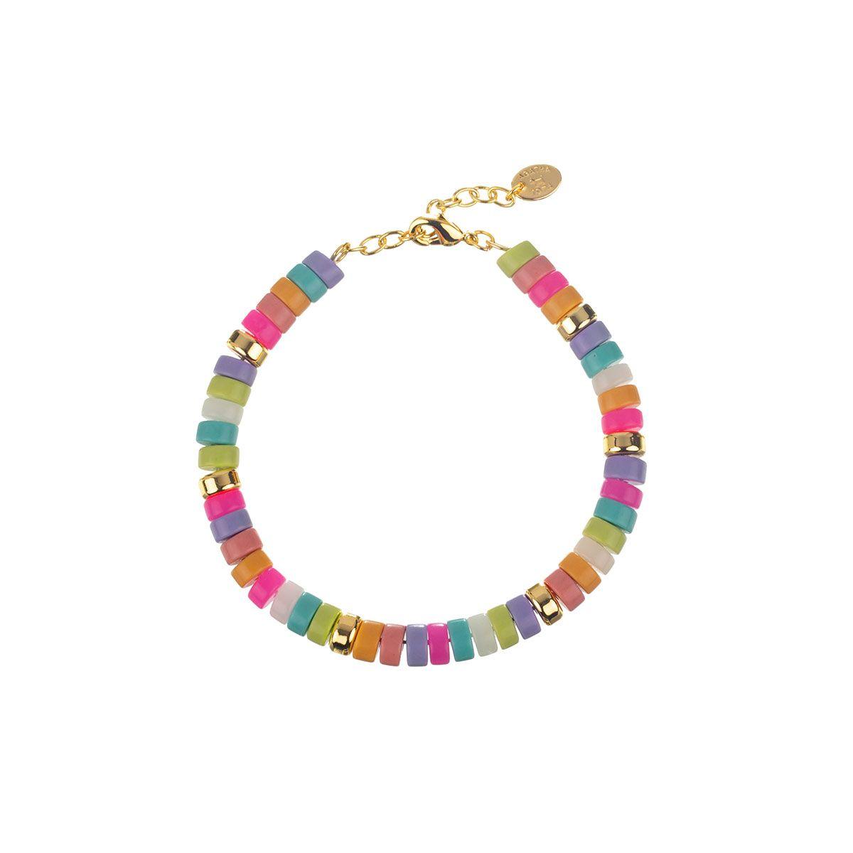 Pulsera multicolor en tonos pastel