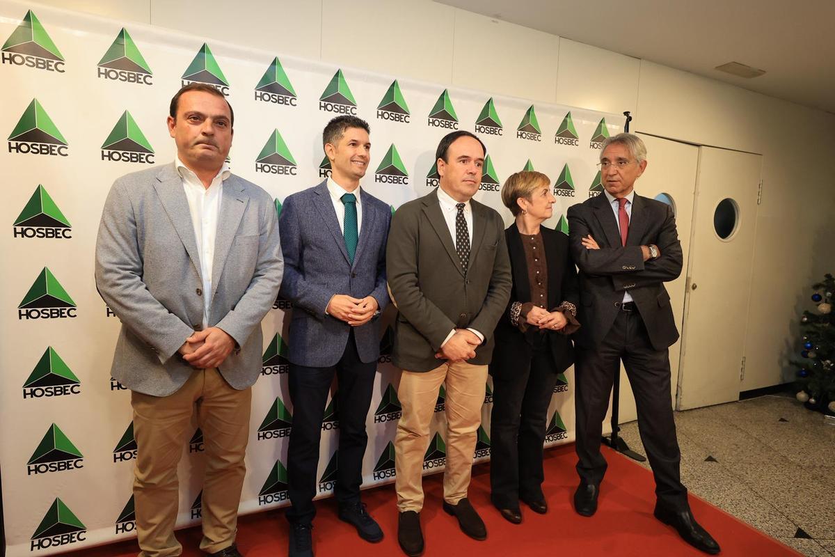 Andrés Martínez, Fede Fuster, Juanfran Pérez Llorca, Marián Cano y Javier Gallego, en el acto de este miércoles.