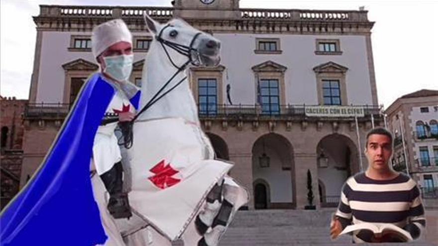 San Jorge con mascarilla y un dragón con ‘corona’