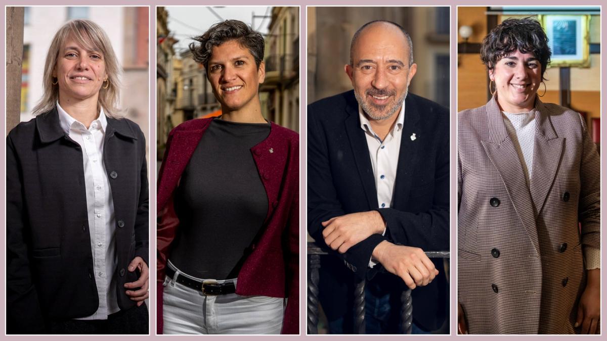 Alba Barnusell, alcaldesa de Granollers; Alba Bou, alcaldesa de El Prat de Llobregat; Marc Aloy, alcalde de Manresa y Mireia González, alcaldesa de Santa Coloma de Gramenet