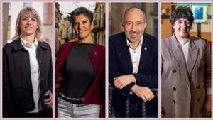 Alba Barnusell, alcaldesa de Granollers; Alba Bou, alcaldesa de El Prat de Llobregat; Marc Aloy, alcalde de Manresa y Mireia González, alcaldesa de Santa Coloma de Gramenet