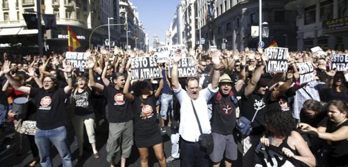 Manifestació de funcionaris de l’Ajuntament de Madrid.