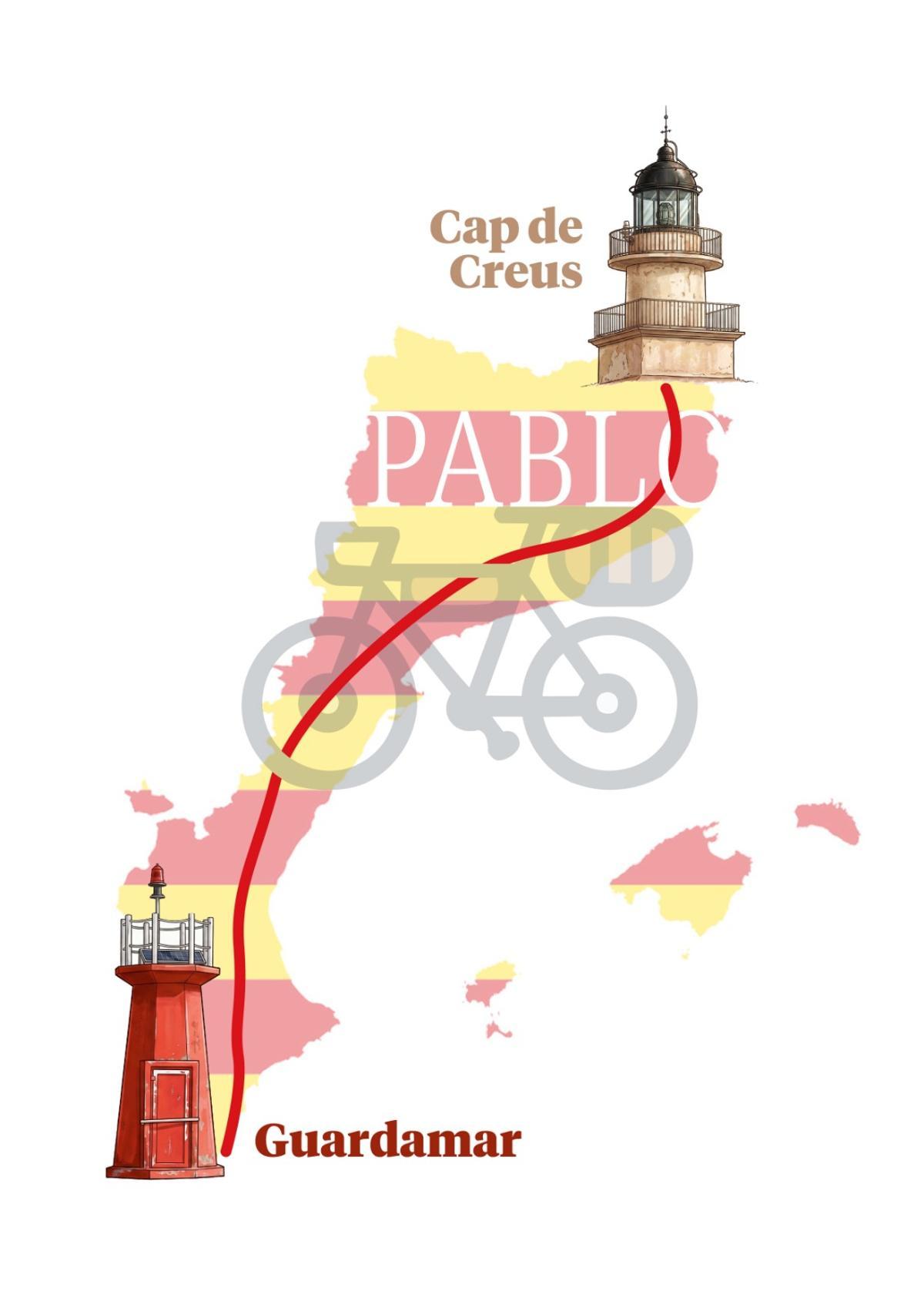 Imagen con el recorrido de Francesc Mas en honor a Pablo.