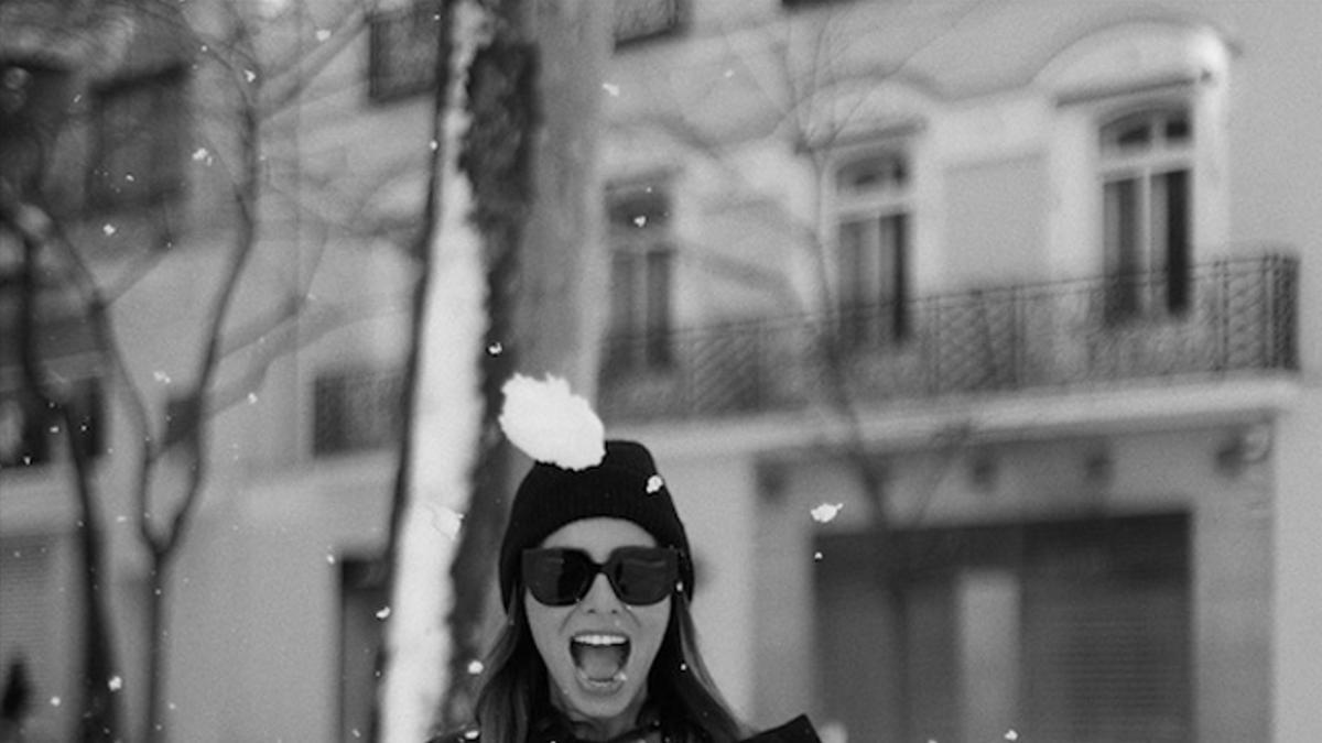 Marta Carriedo disfrutando de la nieve de Madrid