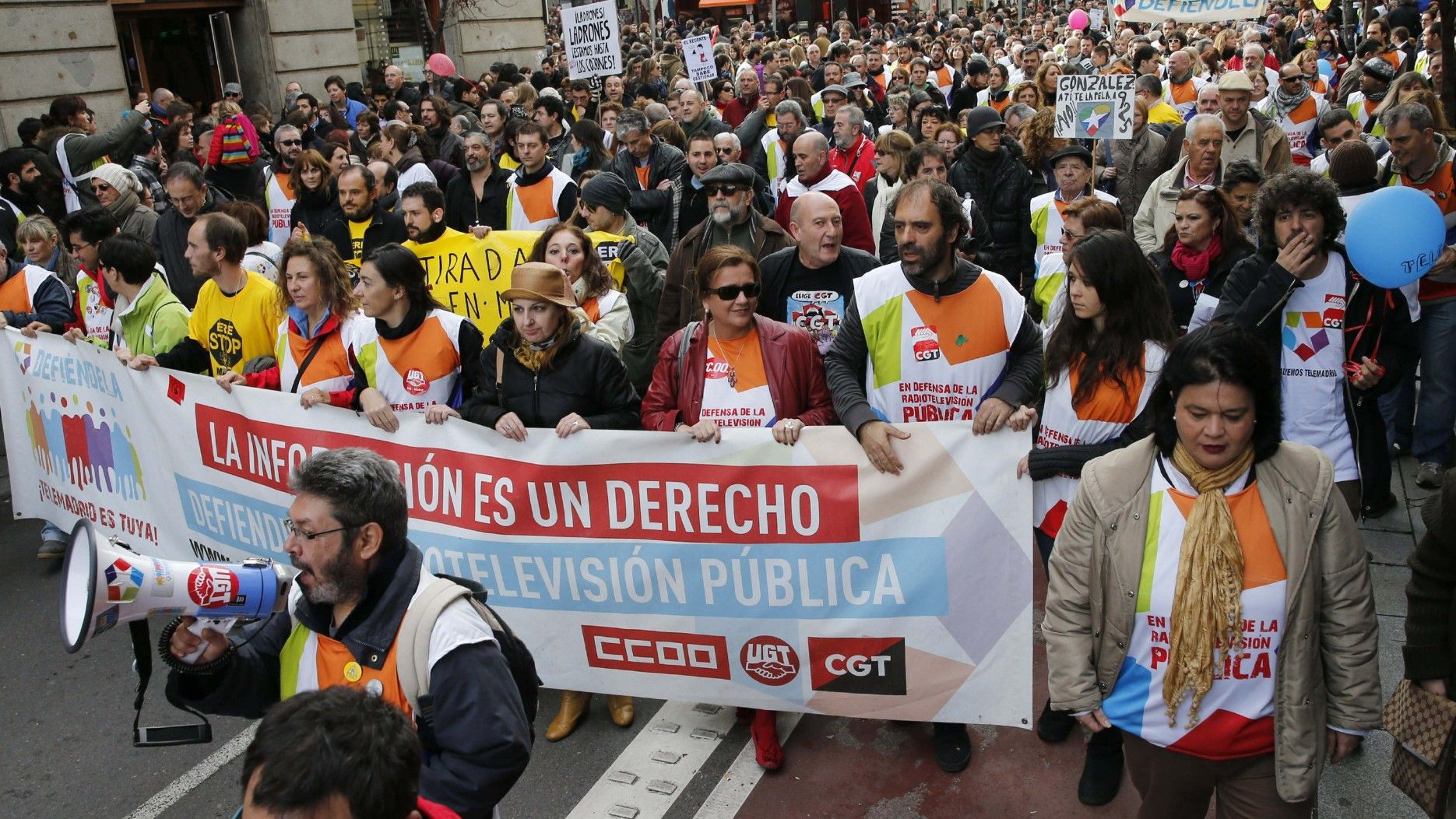 Manifestación en el centro de Madrid por el Ere planteado por la dirección en diciembre de 2012.