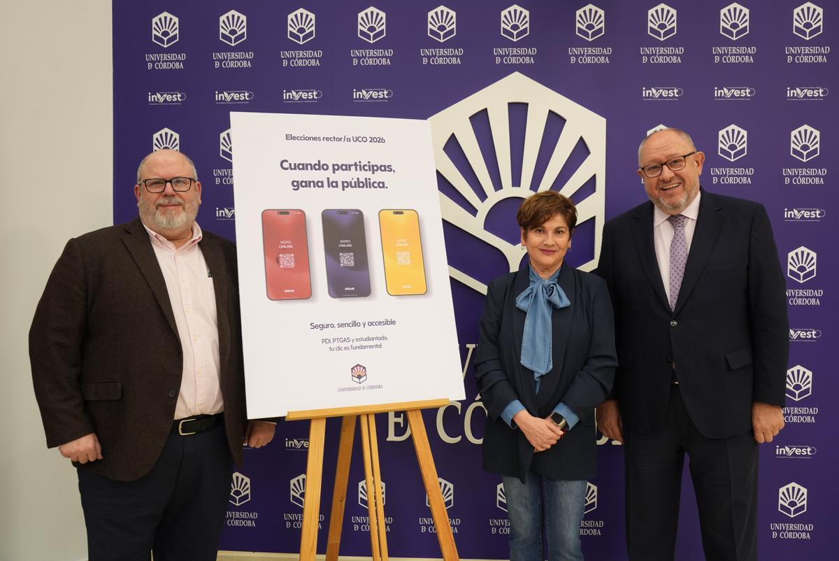 Sebastián Ventura, Rosa Aparicio y Manuel Torralbo, este lunes, en la presentación de las elecciones.