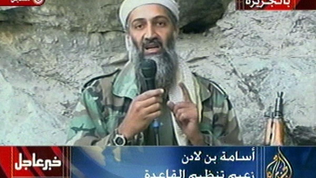 Osama bin Laden, durante uno de sus mensajes, el 7 de octubre del 2001.