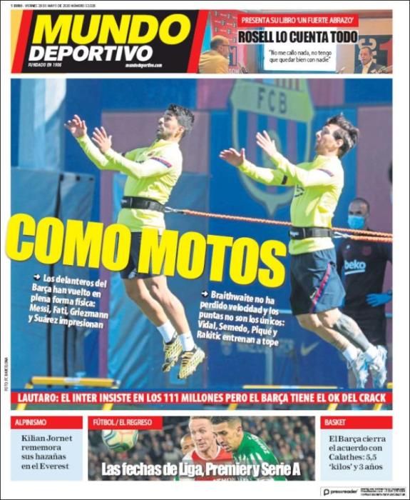 Portada MUNDO DEPORTIVO viernes 29 mayo 2020