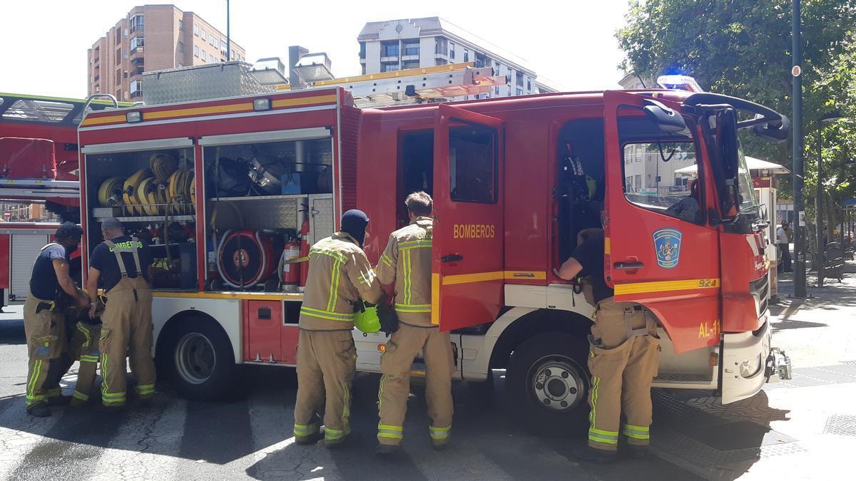 Los bomberos de Cáceres.