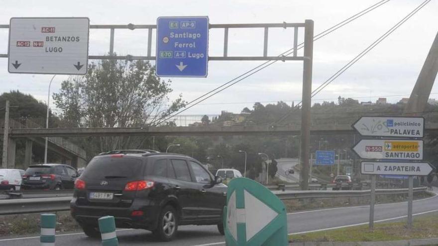 Entrada a la AP-9 en A Coruña.