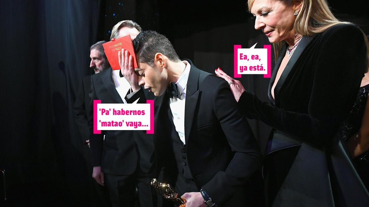 Rami Malek se cae en los Oscar 2019
