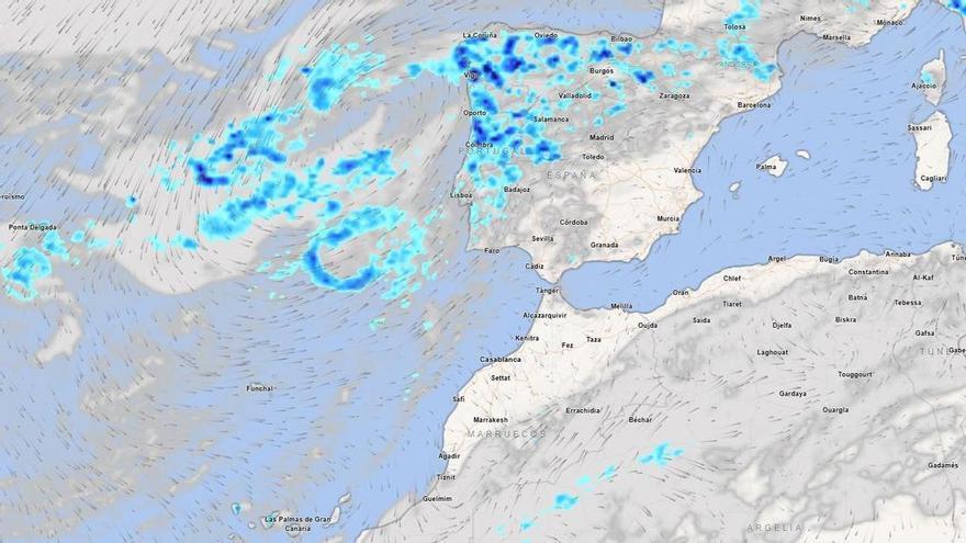 La inestabilidad atlántica alcanza Canarias con nubosidad y lluvias dispersas en las islas de mayor relieve