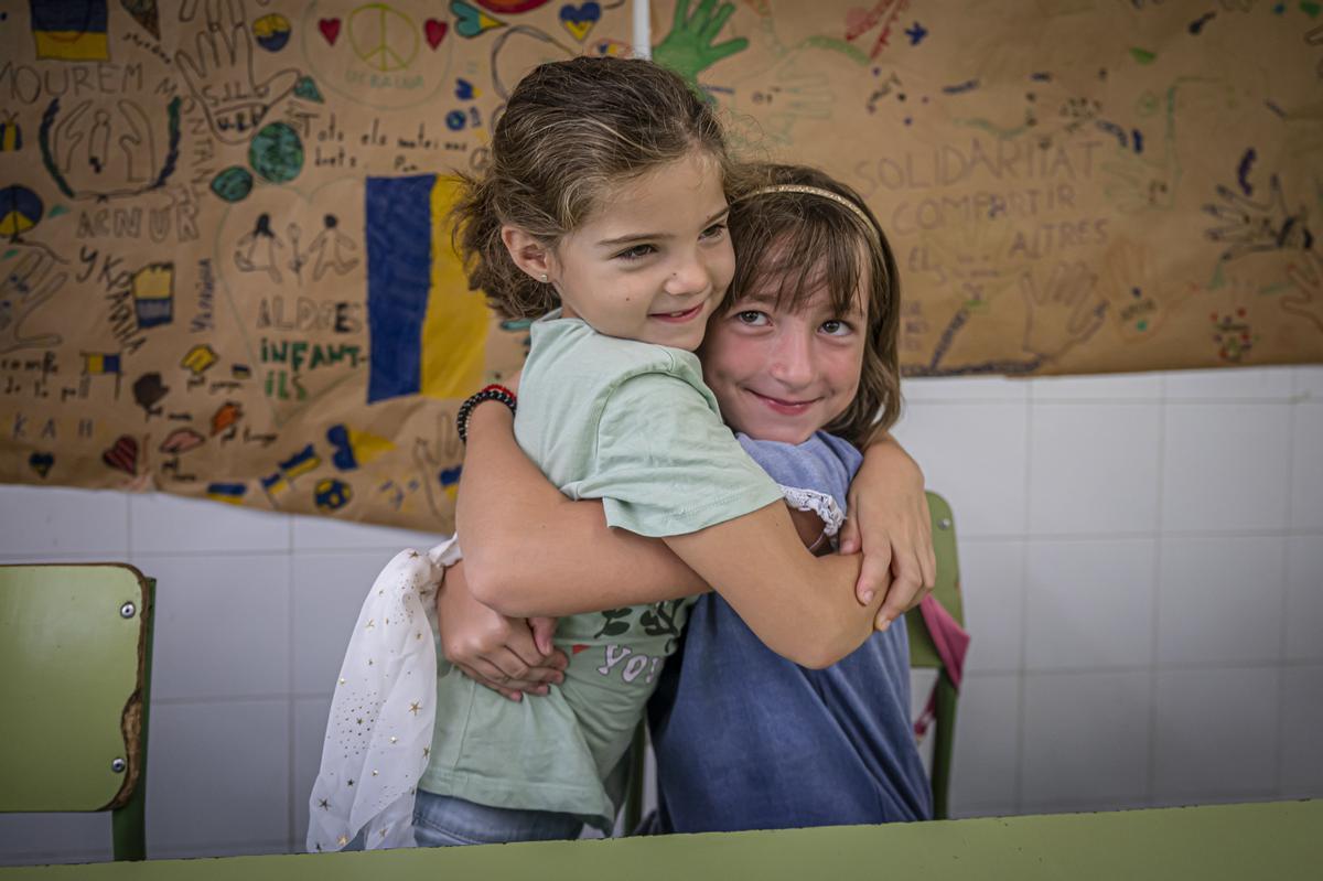 Vuelta a las aulas en el CEIP Pau Casals de Gràcia, en Barcelona.