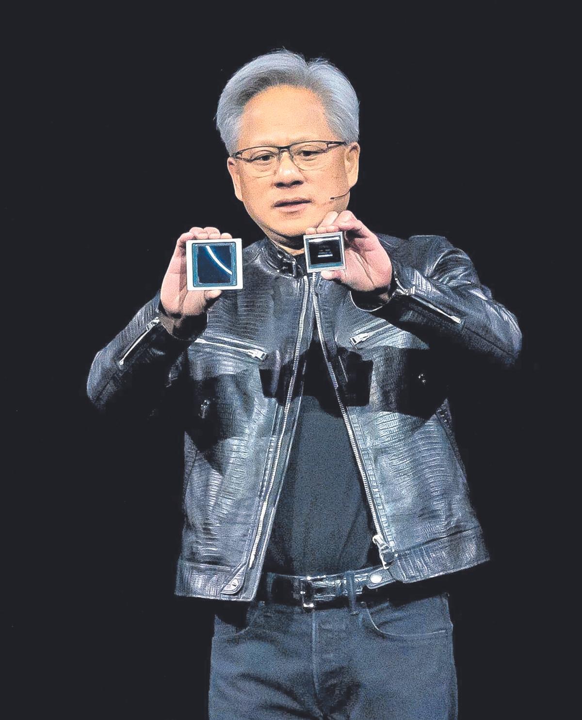 PiJensen Huang, el CEO de  Nvidia, durante una presentación en San Francisco