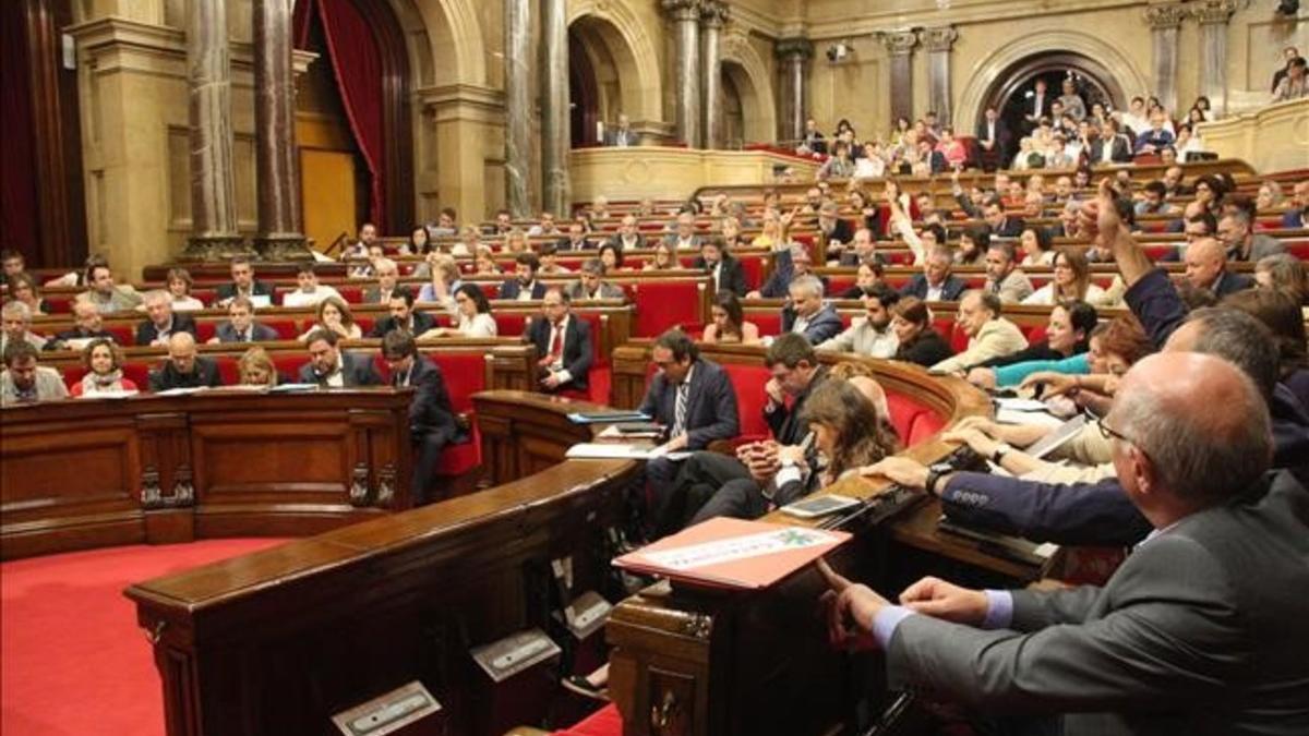 Un momento de la sesión del Parlament