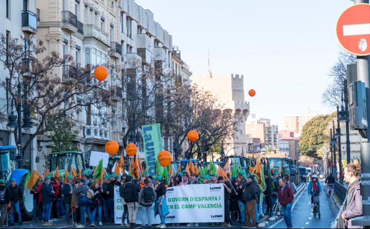 Protesta de la Unió contra Mercosur en València, en una imagen reciente.