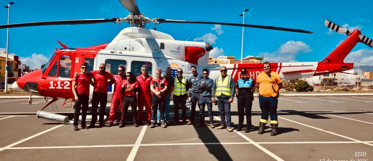 La costa de Arinaga acoge un operativo para la grabación de mensajes de emergencia ante la Semana Santa