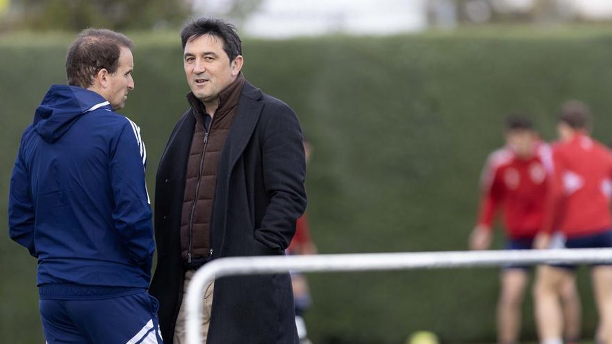 Jagoba Arrasate y Braulio Vázquez, entrenador y director deportivo de Osasuna.