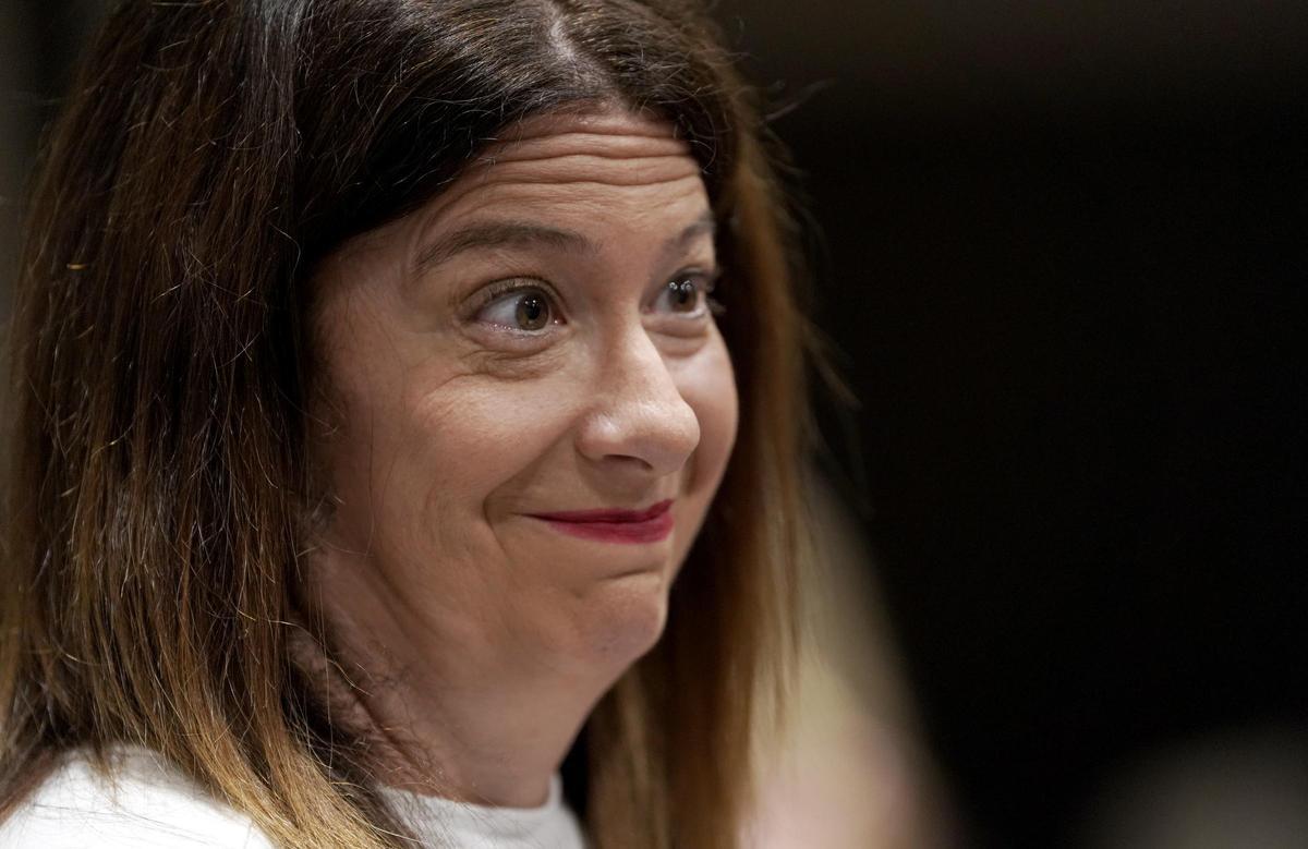 Leire Díez, durante su comparecencia de este miércoles.