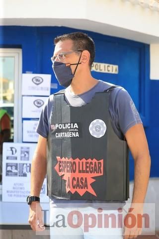 Protesta de policías en La Manga