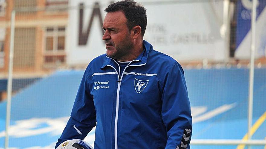 José María Salmerón, en un entrenamiento. | PRENSA UCAM MURCIA CF