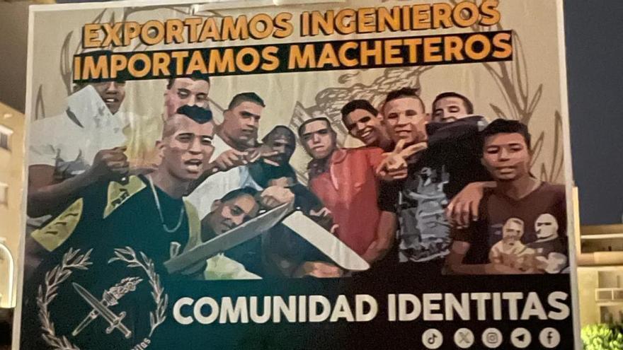 Die rassistischen Plakate der radikalen Gruppe Comunidad identitas waren in Palma verteilt zu sehen.