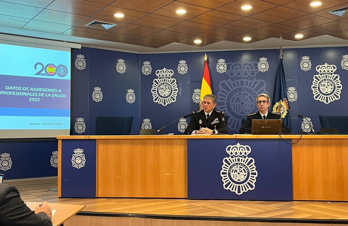 Presentación de los datos de agresiones a sanitarios.
