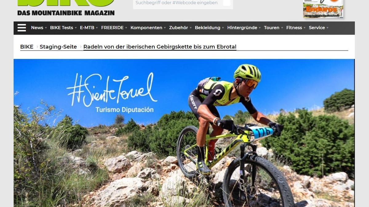 La DPT promociona los encantos de Teruel en la revista alemana Bike