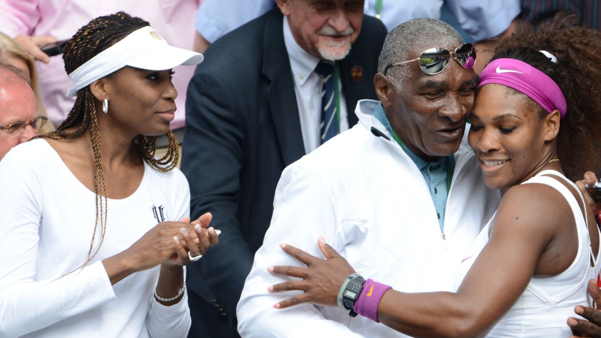 Richard con Serena y Venus Williams