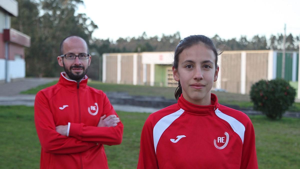 Laura Carracedo y su entrenador Marcos Otero