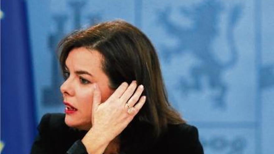 La vicepresidenta del Goven, Soraya Sáenz de Santamaría, després del consell de ministres.