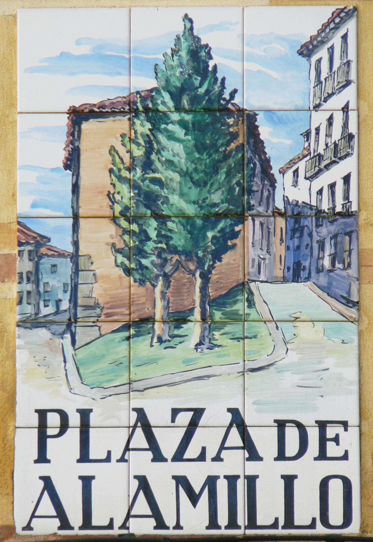 Cartel de la Plaza de Alamillo.