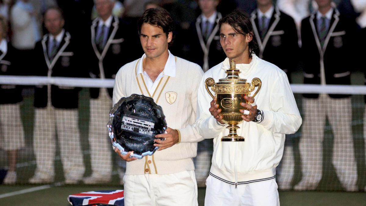 Rafa Nadal y Roger Federer, en la final de Wimbledon de 2008