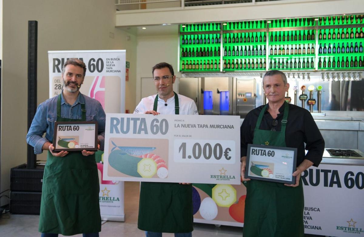 Los tres finalistas del concurso de tapas.