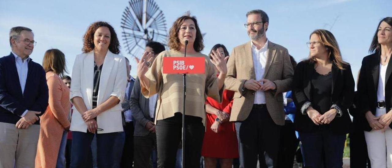 Francina Armengol durante la presentación de la candidatura del PSIB-PSOE a las elecciones de mayo.