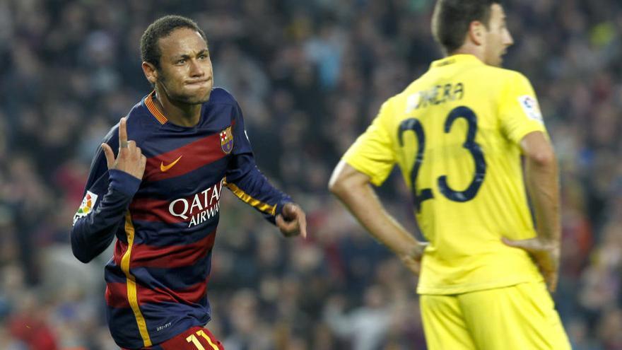 Neymar celebra el segundo gol blaugrana.