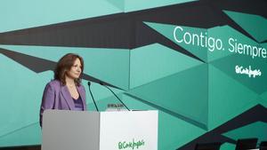 Marta Álvarez, presidenta de El Corte Inglés, durante la junta de este viernes.