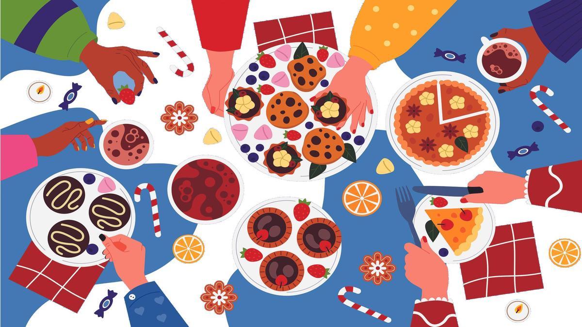 En Navidad se come mucho más de lo necesario.