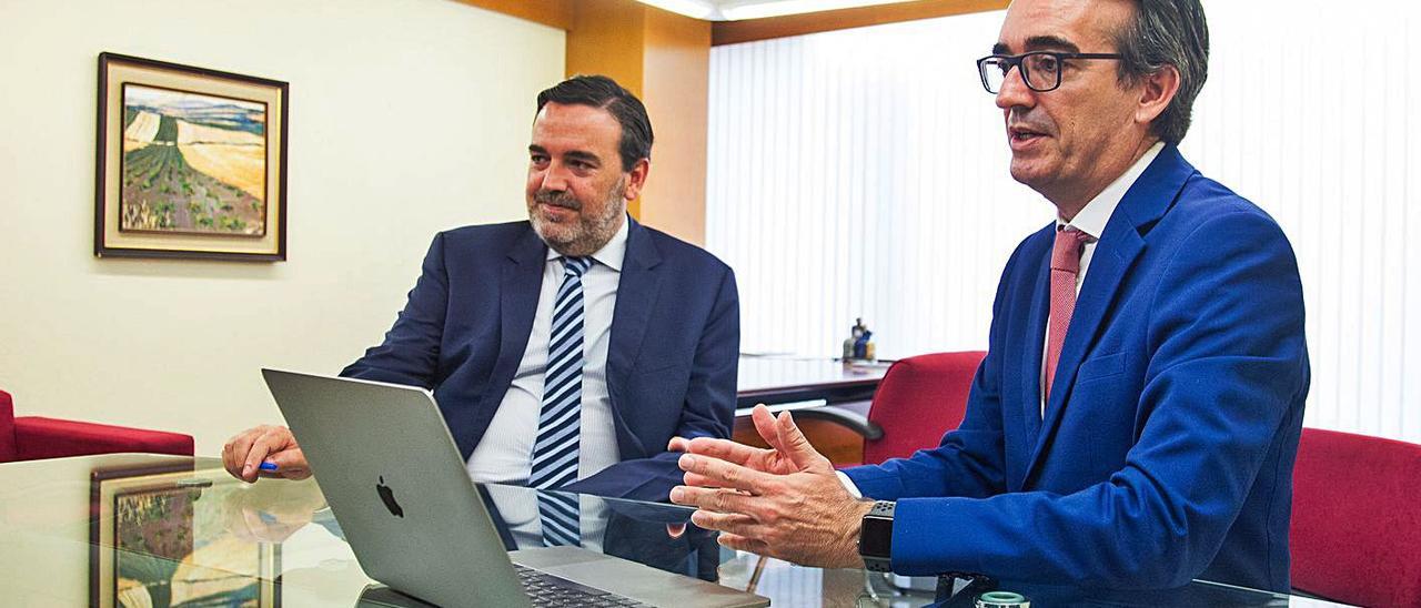 Los consultores Enrique y Javier Peláez, en su despacho.